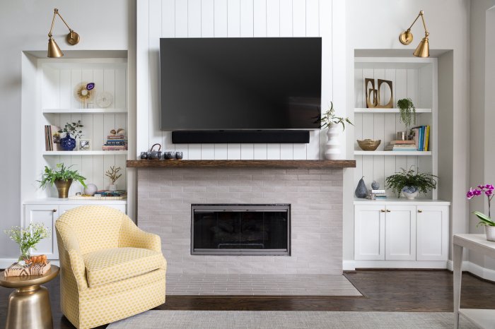 Electric fireplace ideas with tv above