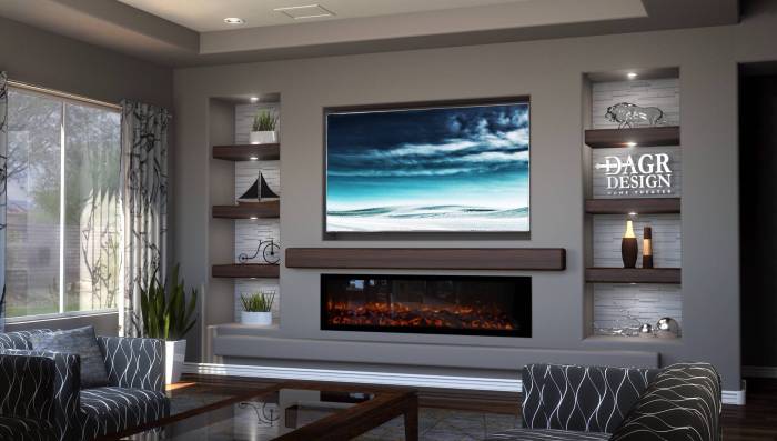 Electric fireplace ideas with tv above