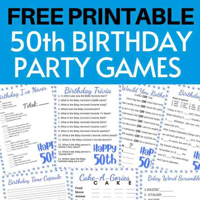 50th party games ideas