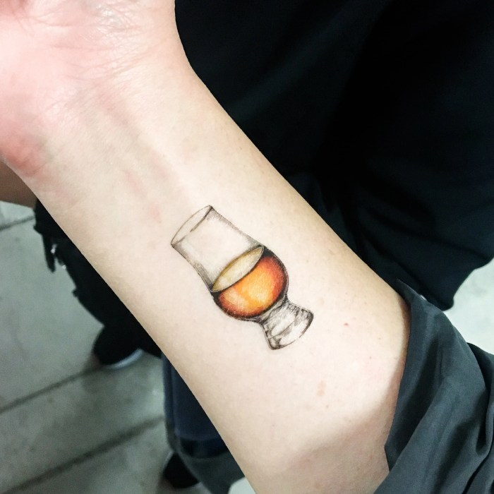 Bourbon glass tattoo idea