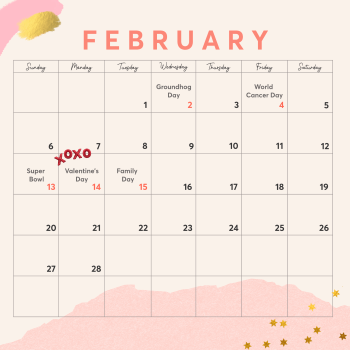 February calendar ideas