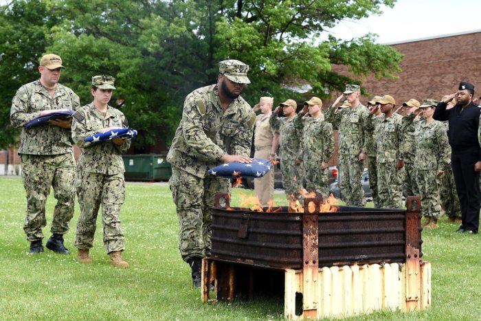 Proper way of disposing of the american flag