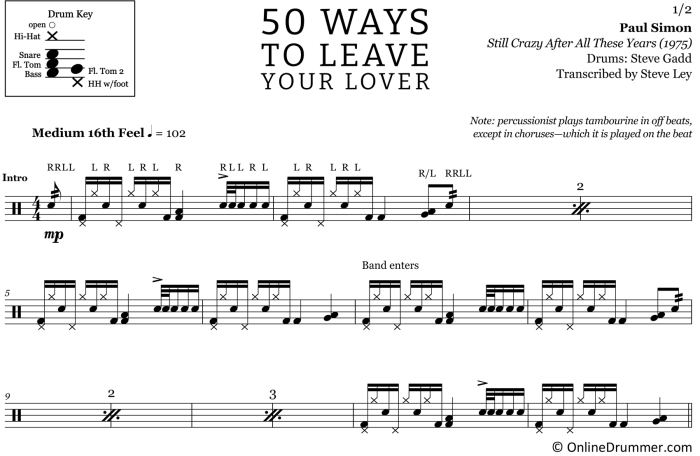 50 ways to leave your lover chords