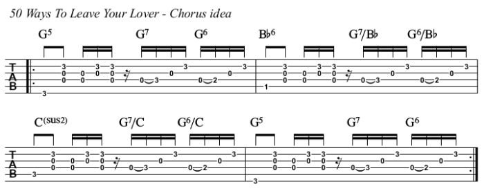 50 ways to leave your lover chords