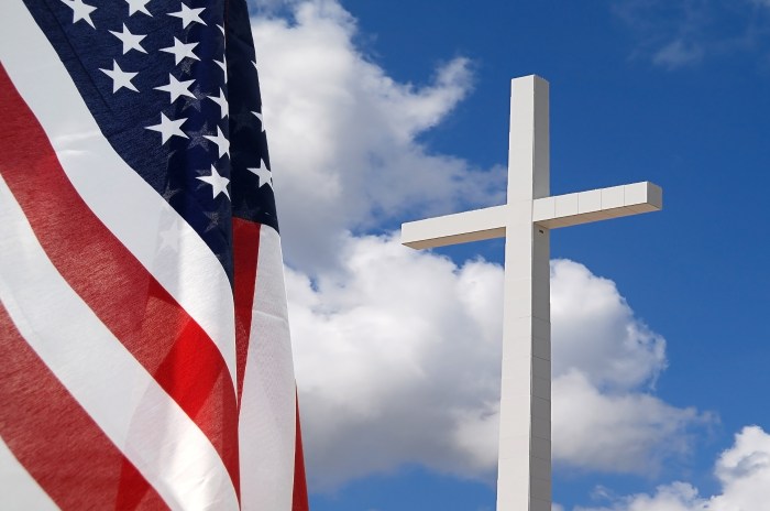 United states flag if the church was the government emphpasizing on Religious Businesses