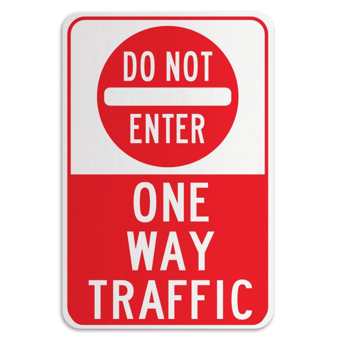 One way street sign