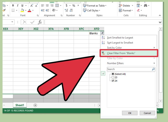 Rows columns excel delete blank unused hide cells selected sheet office sheets make quickly active range