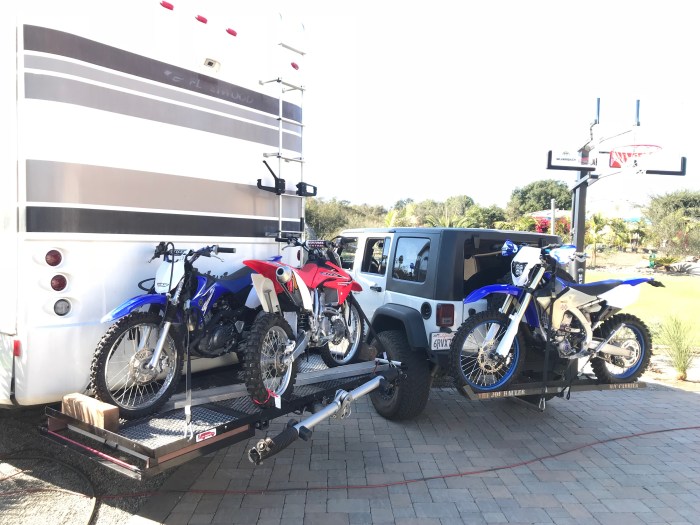 Best way to haul a motorcycle behind a jeep