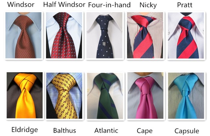 Types of ways to tie a tie