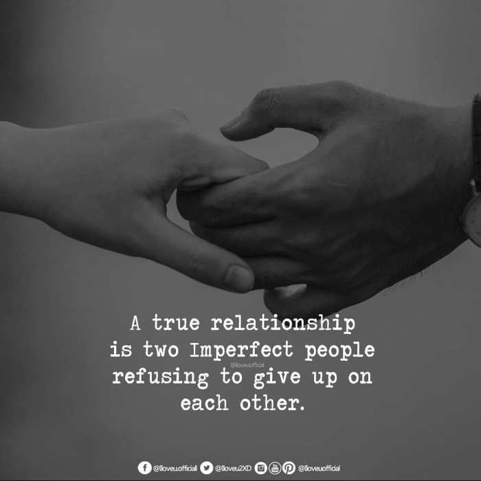 A true relationship is two imperfect people refusing - tymoff