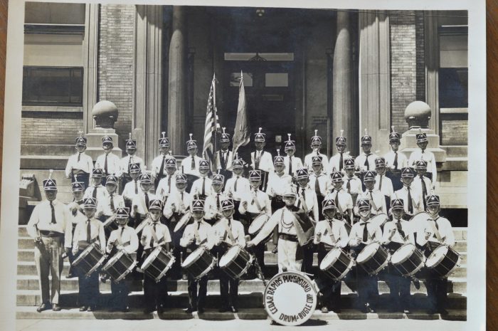 Corps cedar rapids bugle drum history playground iowa marking traces time matus 1929 junior shown courtesy city first