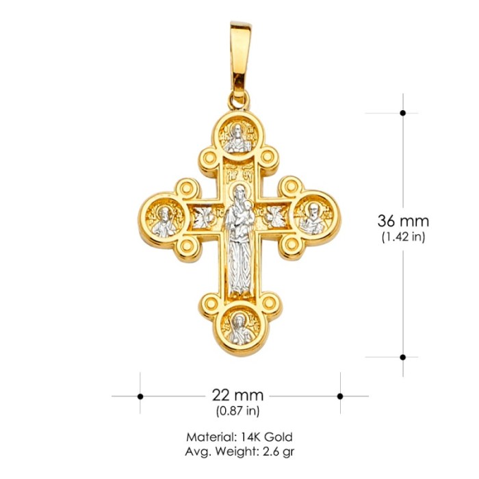 Cross way catholic sterling silver christmas pendant gold