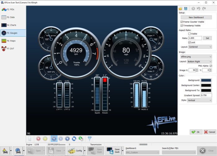 Datalogging tuners hp channels config