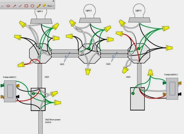 Ways to wire a 4-way switch multiple lights