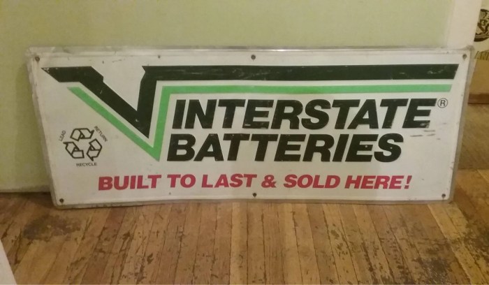 Interstate battery nascar metal sign