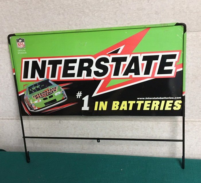 Interstate battery nascar metal sign