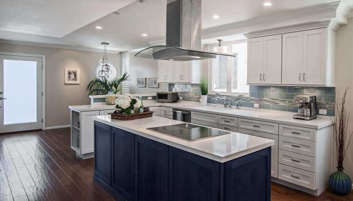 Kitchen island white ideas two countertop custom luxury kitchens blue antique tone traditional door islands color bar designs cabinets top