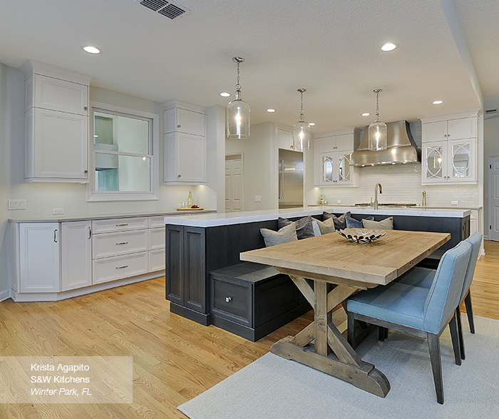 White kitchen flooring light hardwood cabinets wine island kitchens featuring fridge cooler designs grey wood floors floor built ideas throughout