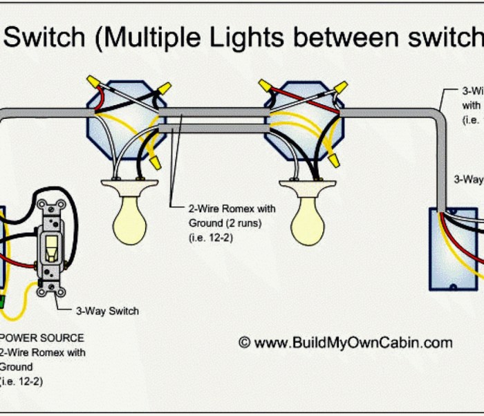 Four way electrical switch wiring