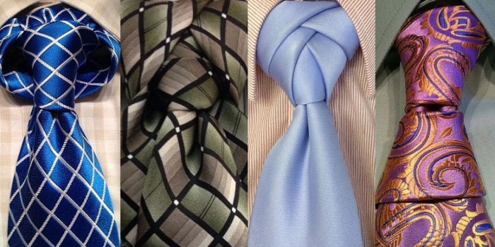 Different ways to tie a necktie