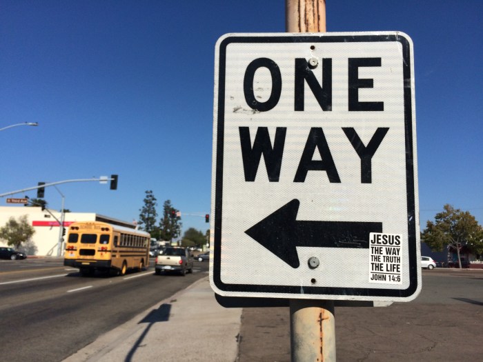 Street one way sign