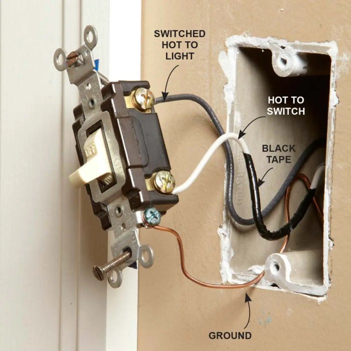 Wiring schematic for a 3-way switch